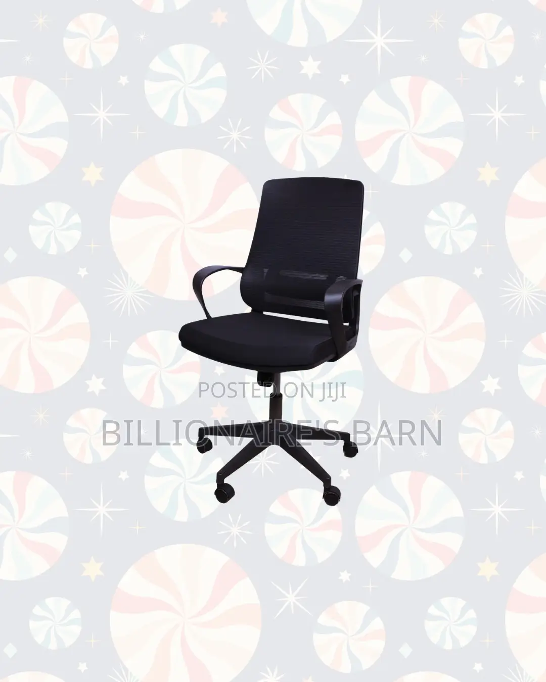 Black Ergonomic Mesh Office Chair Mid Back Lumbar Seating Solution