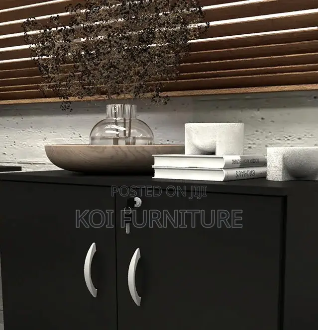 Office Cabinet; Wooden Executive Credenza Cabinet With 2 Doors