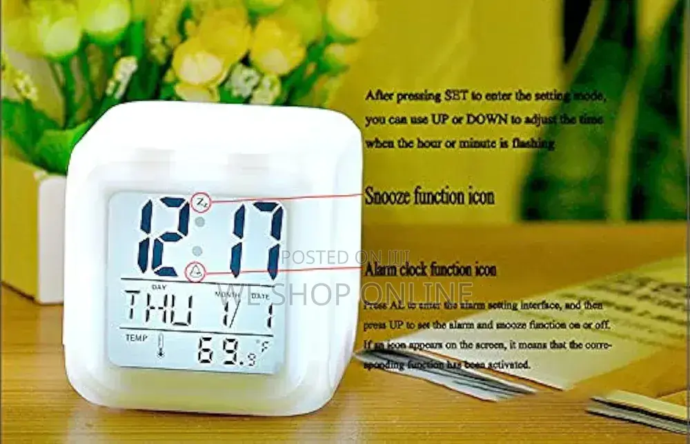 Color Changing Cube Led Alarm Clock