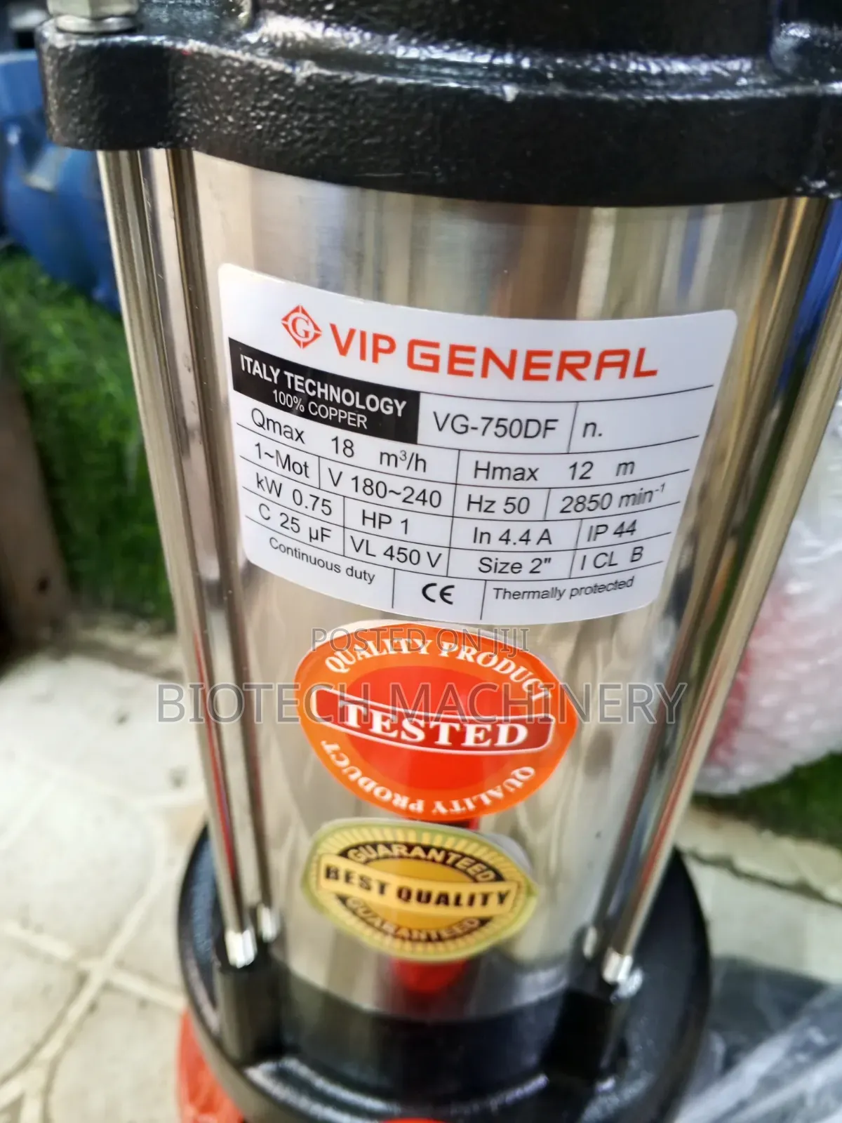Vip General 1hp Sewage Pump 2" Outlet