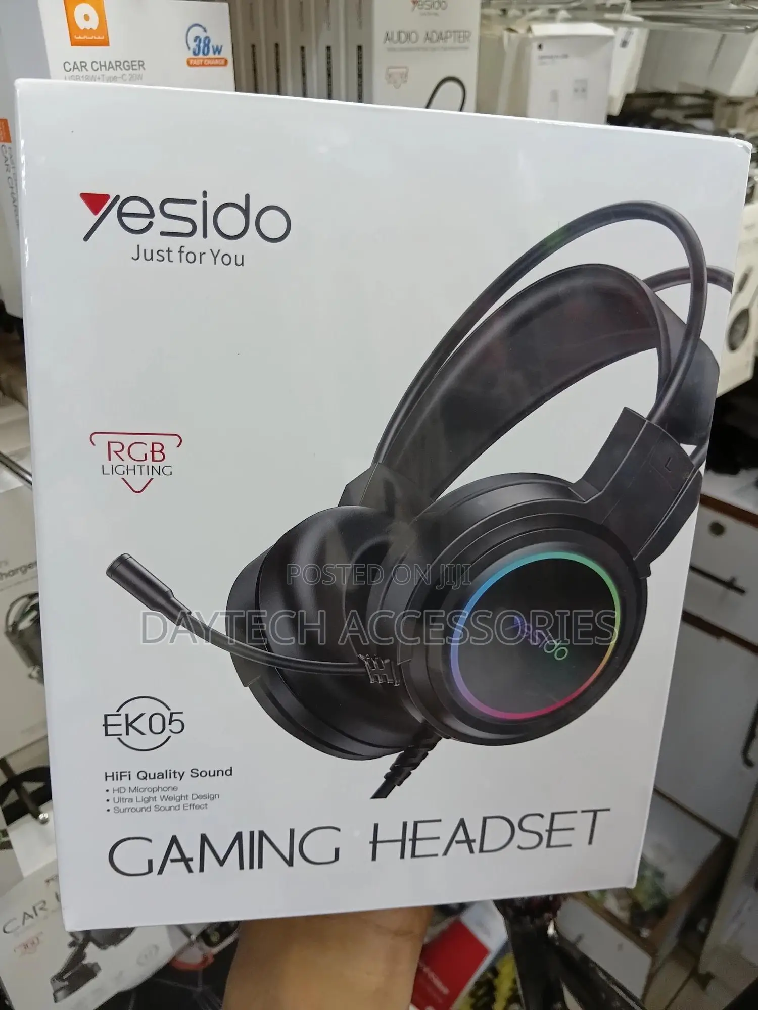 Yesido Ek05 Usb Wired RGB Light Gaming Headset With Mic (Black)