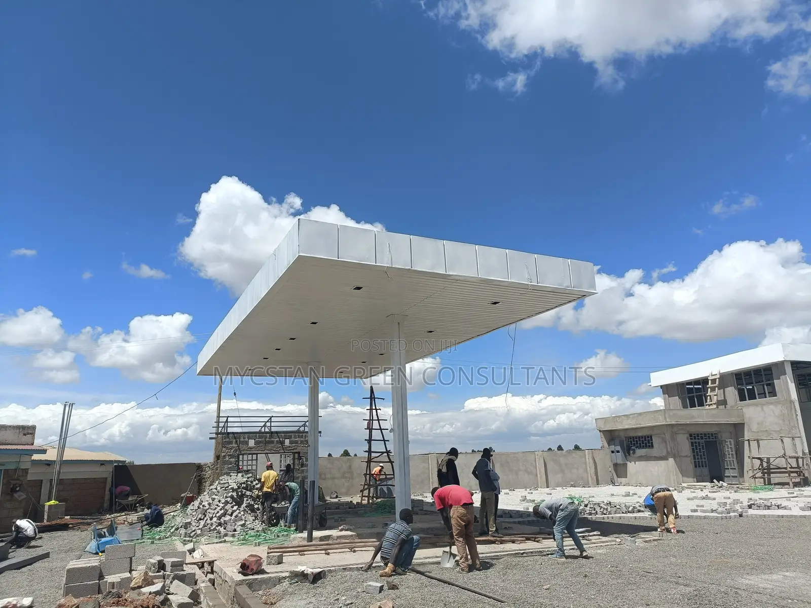 Filling Station Canopy Fabrication Installation