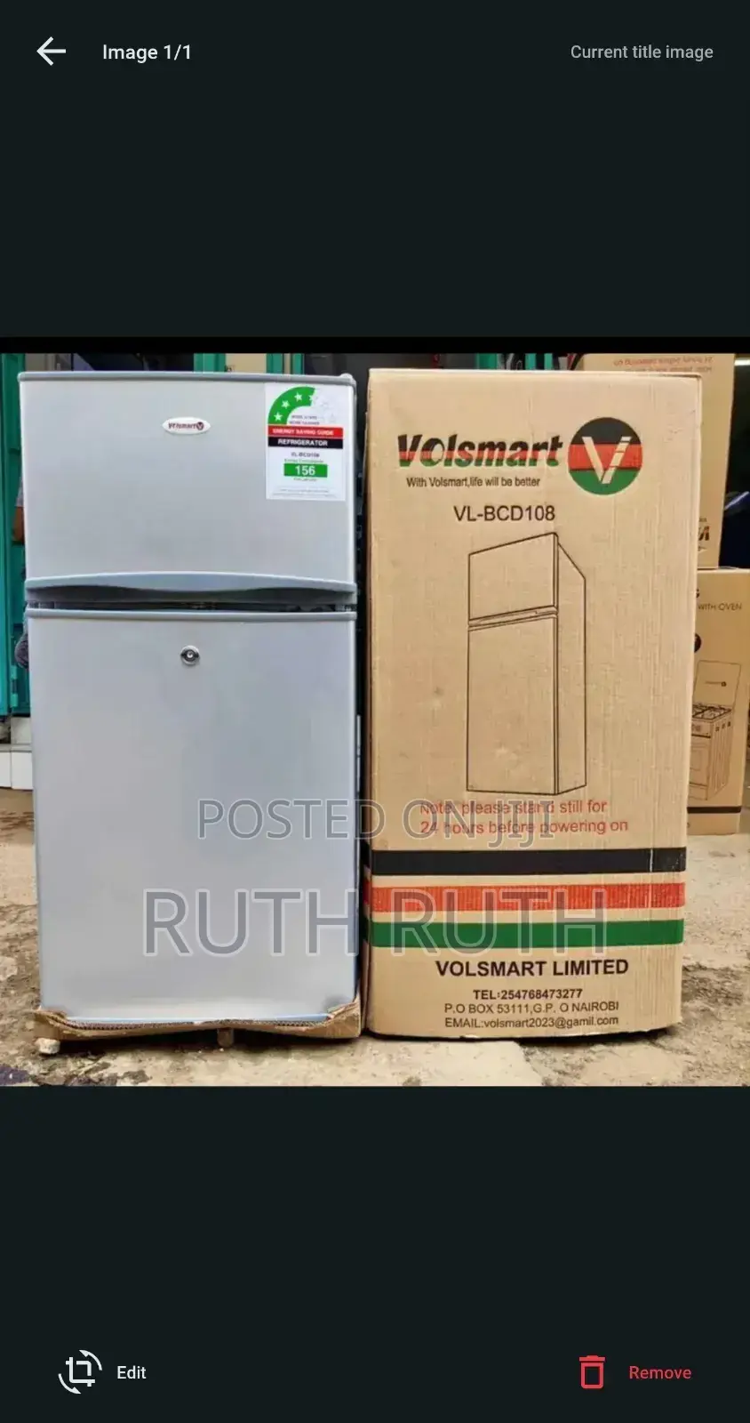 Double Door Small Vollsmart Fridge Vlbcd108s