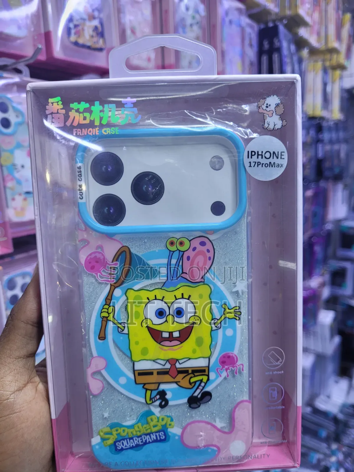 Fancy Tom Jerry, Clear Sponge Bob Case(iPhone 17 Promax)