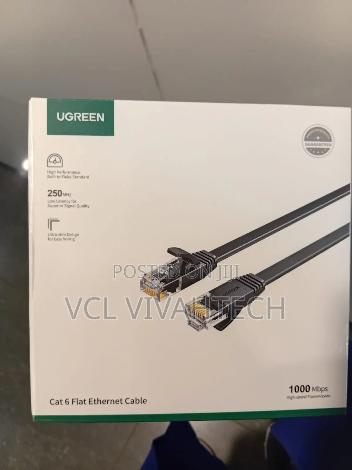 Ugreen Nw102 Cat 6 U/Utp Lan Flat Cable 30m Black