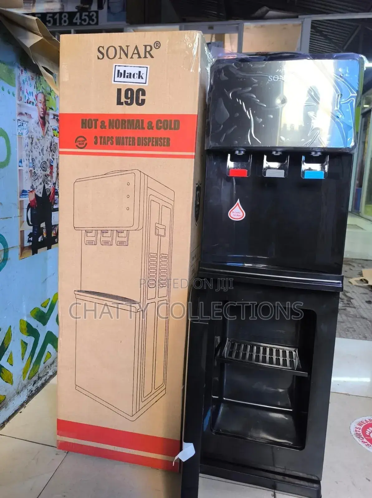 Black Sonar L9c 3 Taps Hot, Normal and Cold Top Load Water Dispenser