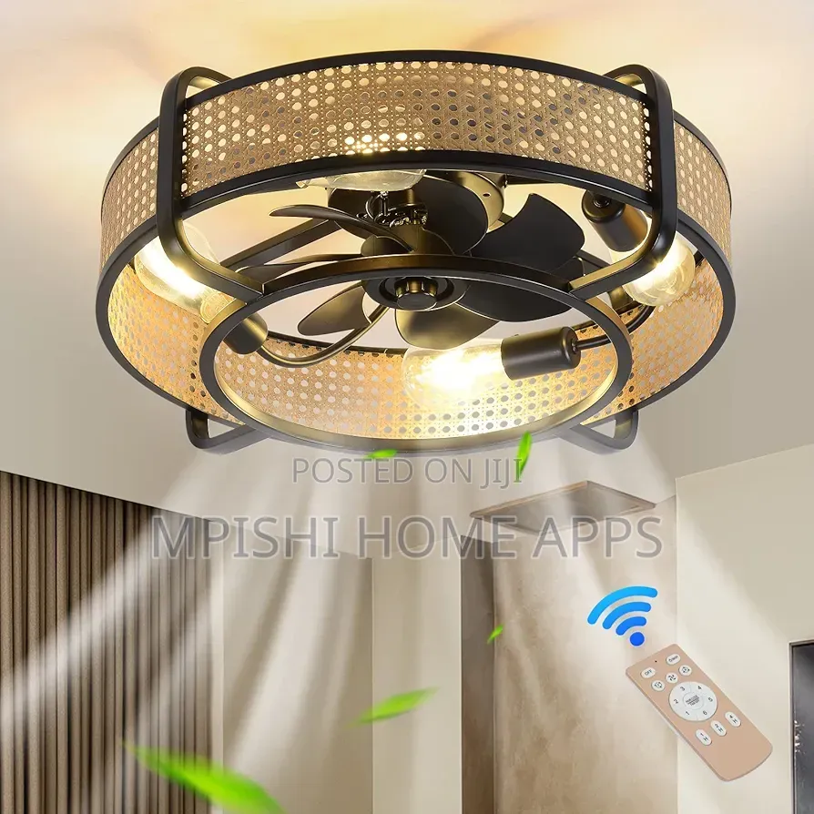 Retro Ceiling Light With Fan