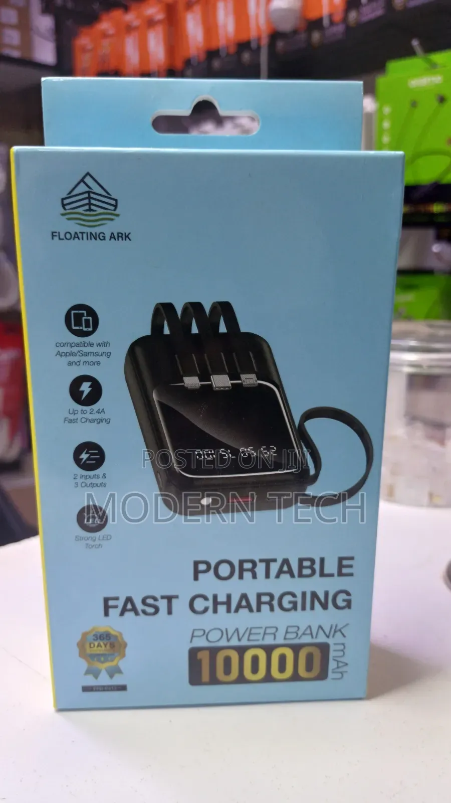 Floating Ark Smartcharge 10,000mah Portable Power Bank With Led Light