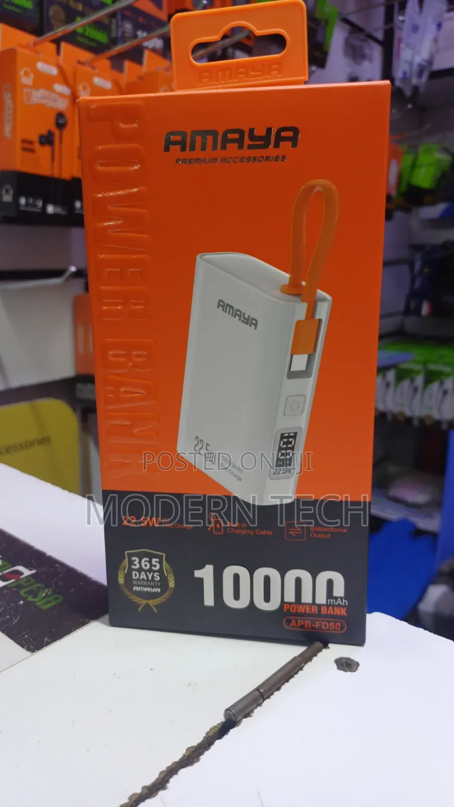 Amaya 10,000mah Fast Charging Power Bank (22.5w) Portable Battery