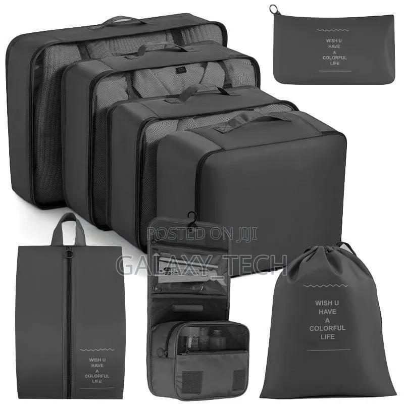 8pcs Travel Organizers for Suitcase With Toiletry Case