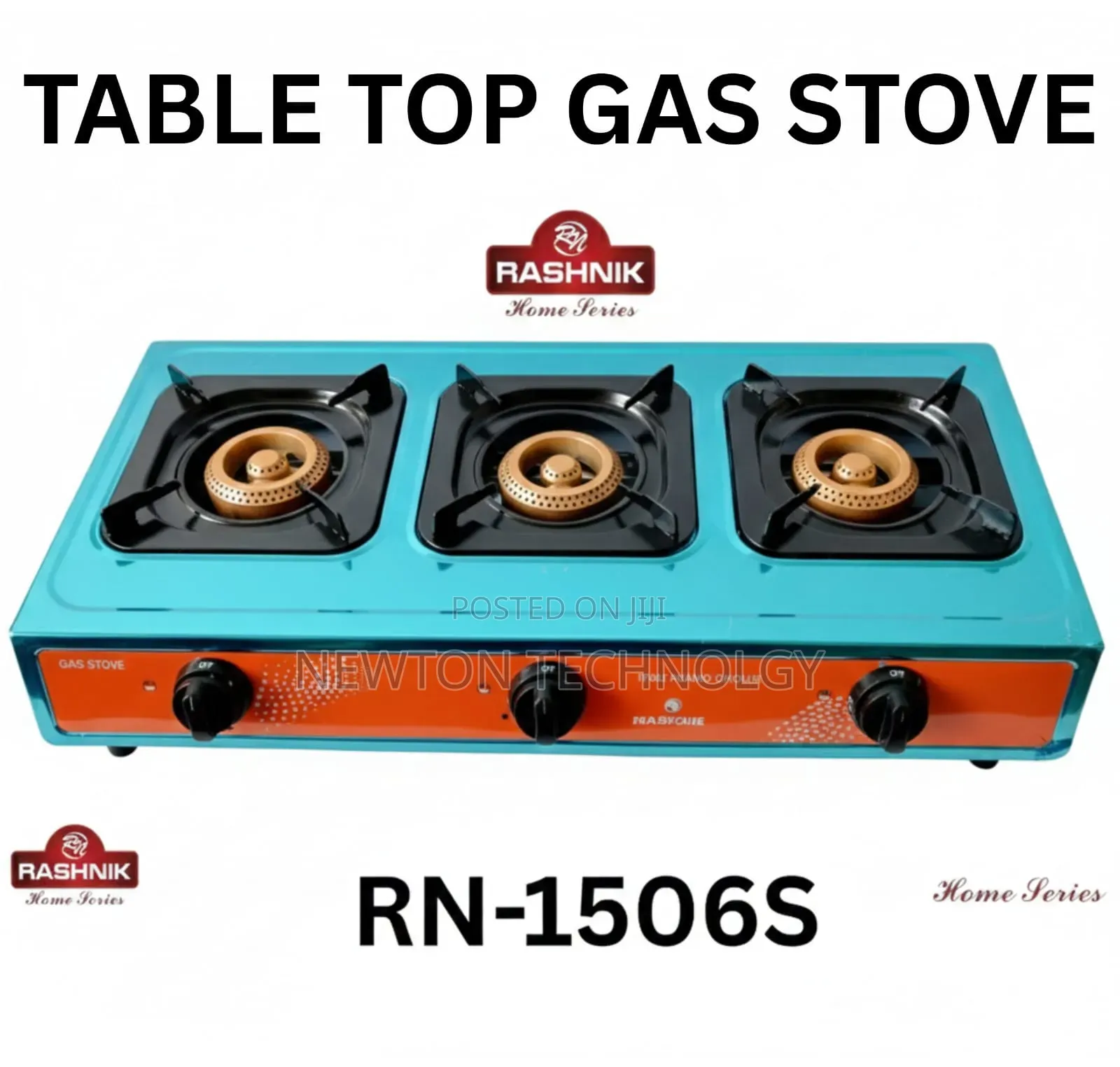 3 Burner Silver Rashnik Table Top Gas Stove