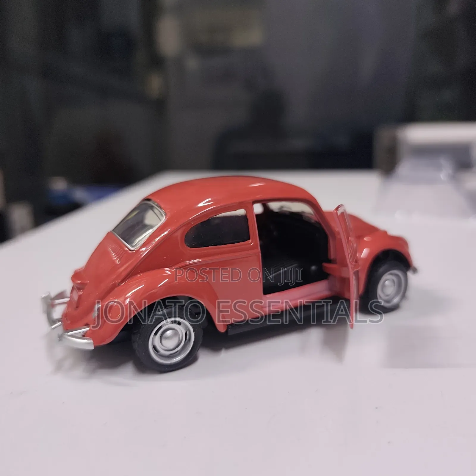 Volkswagen Beetle Die-Cast Toy Car - Vintage Metal Vw Bug Red
