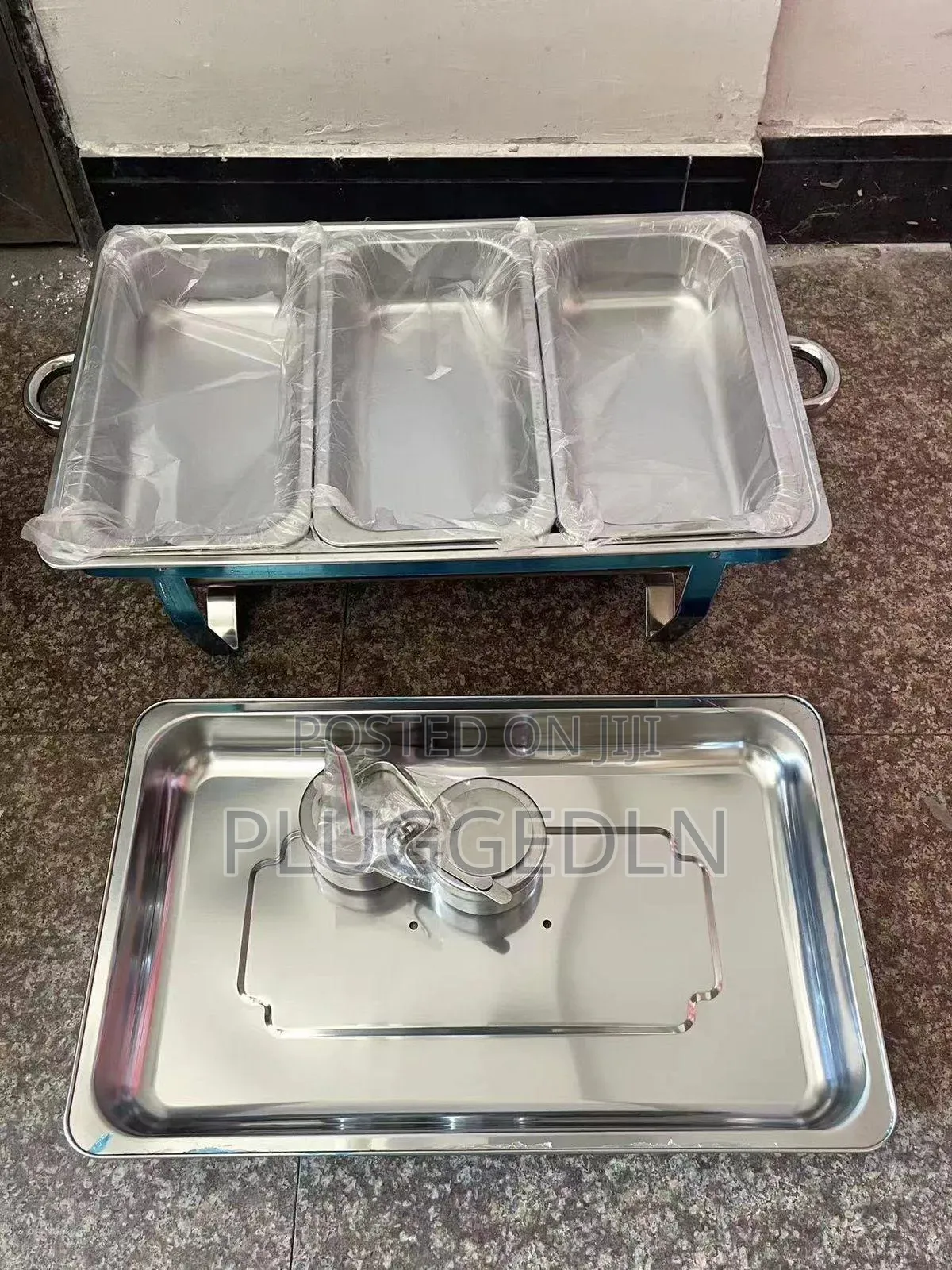 Stainless Steel Triple-Compartment Chafing Dish