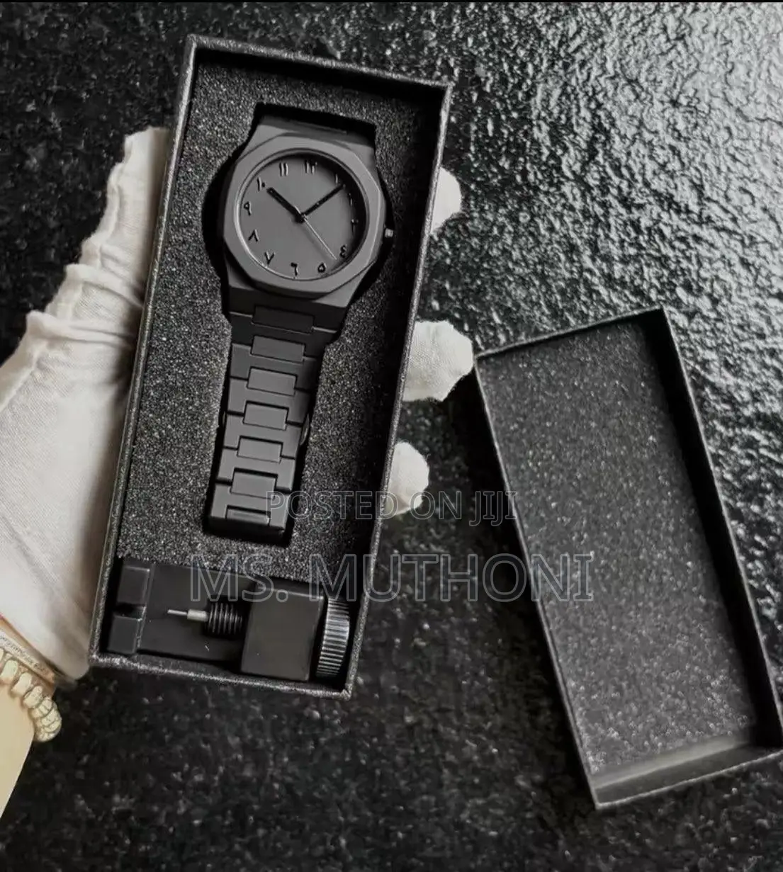 Matte Black Arabic Wrist Watch