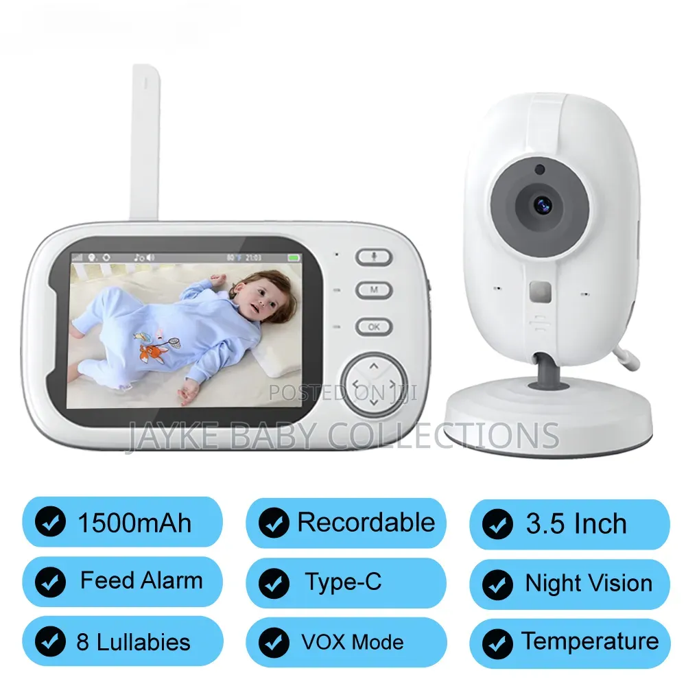 Video Baby Monitor 3.5" – Night Vision Two-Way Talk