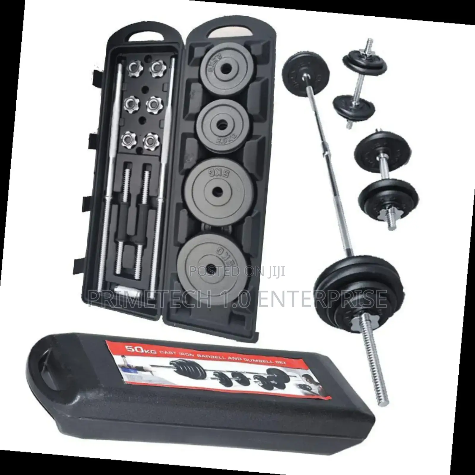 50kg Black Chrome Cast Iron Dumbells