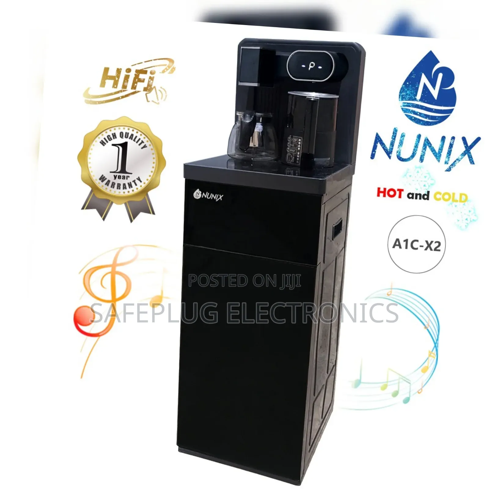 Nunix A1c-X2 Bottom Load Water Dispenser Hot Cold + Music System