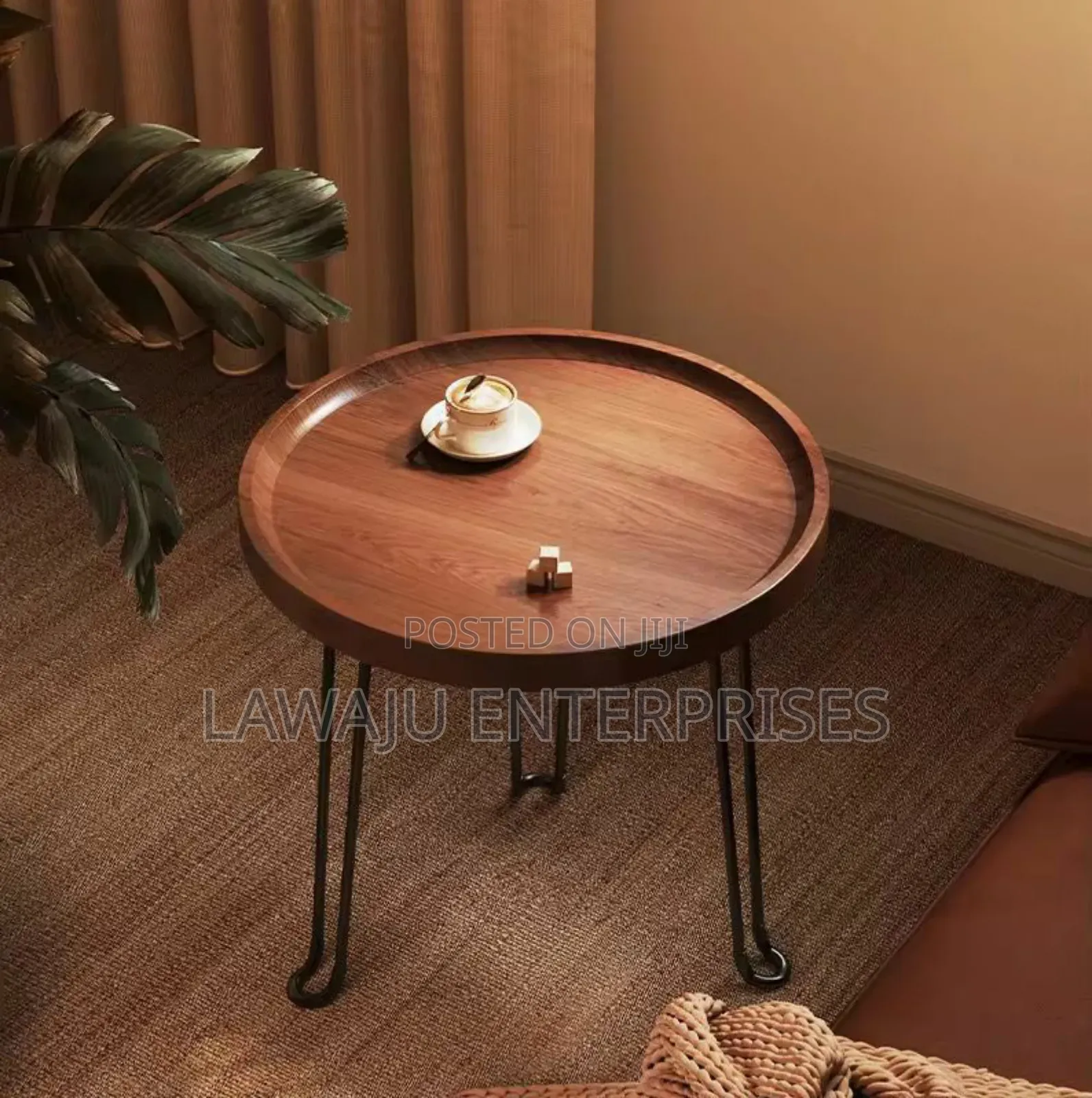 Metal Wood Side Table