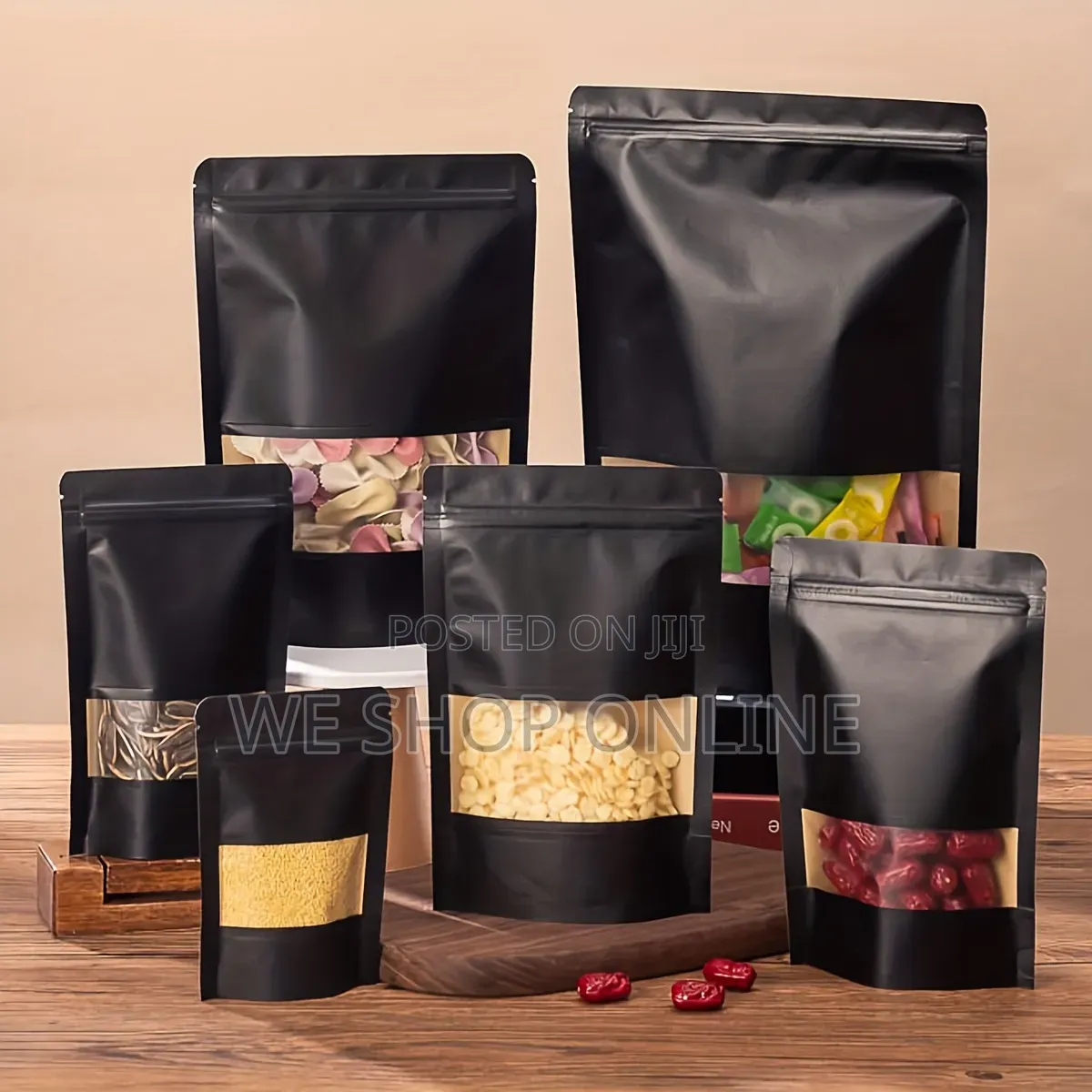 50pcs Resealable Free Standing Bags Matte 16×24cm