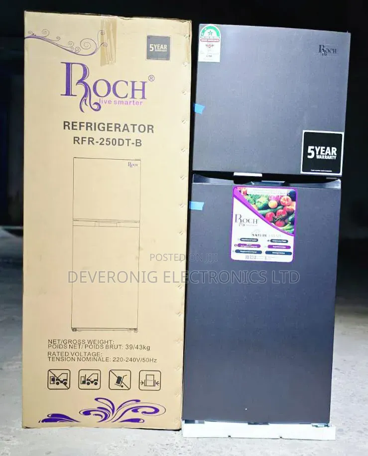 197 Litres Roch RFR-250-Dt-B Double Door No Frost