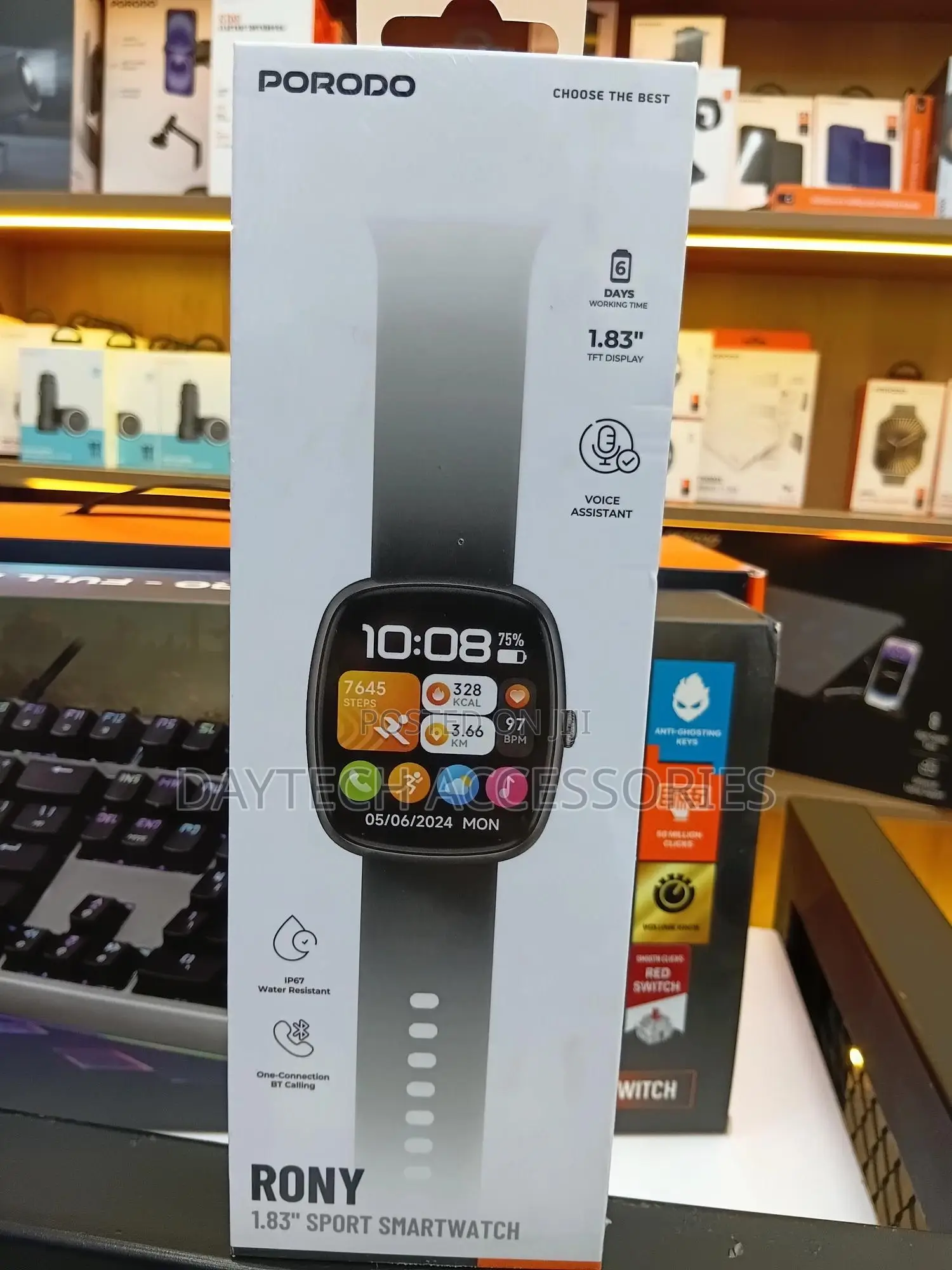 This Is a Porodo Rony 1.83" Sport Smartwatch - Black