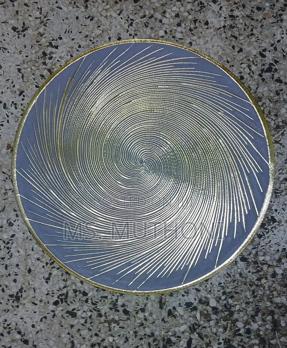 Gold Swirl Design 6 PVC Round Table Placemats