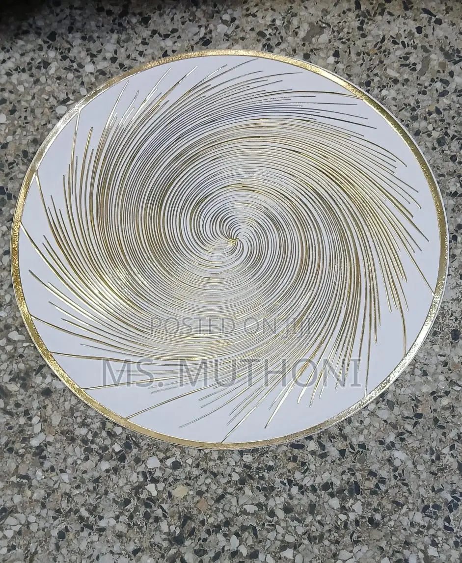 Gold Swirl Design 6 PVC Round Table Placemats