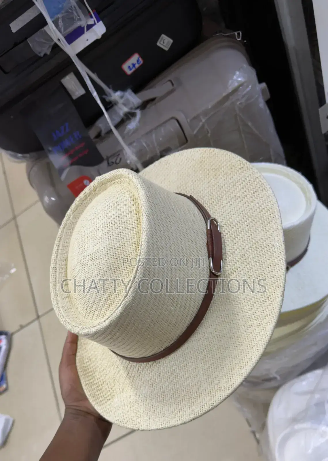 Cream Stylish Men Straw Hats /Boater Hats