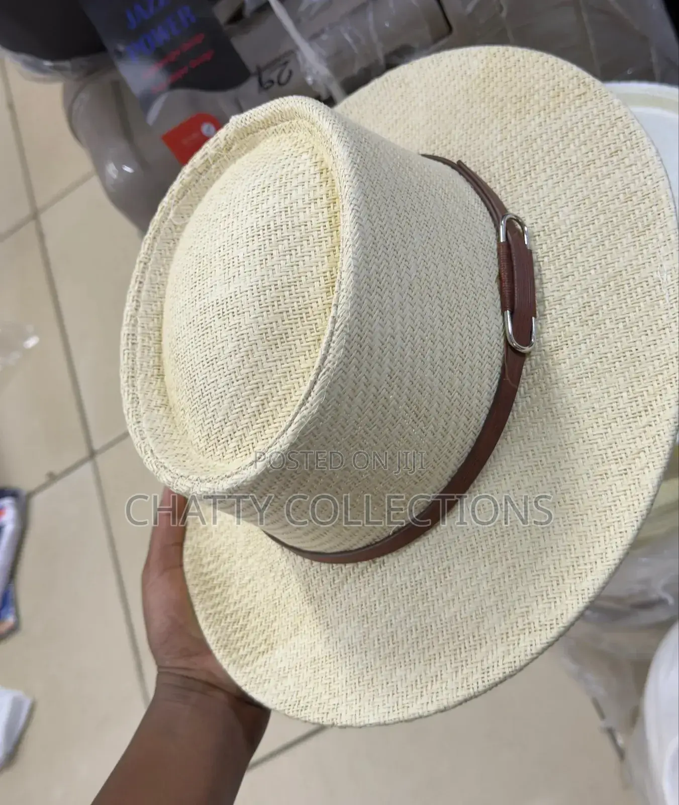 Cream Stylish Men Straw Hats /Boater Hats