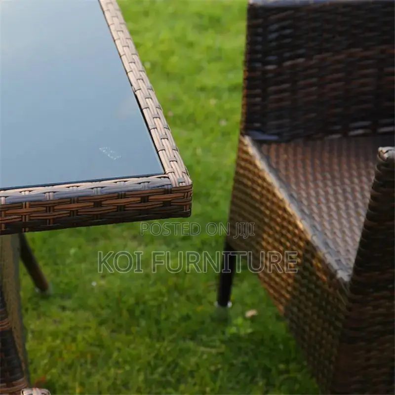 Dining Set; Durable 4 Seaters Dining Set Made of Rattan With Table