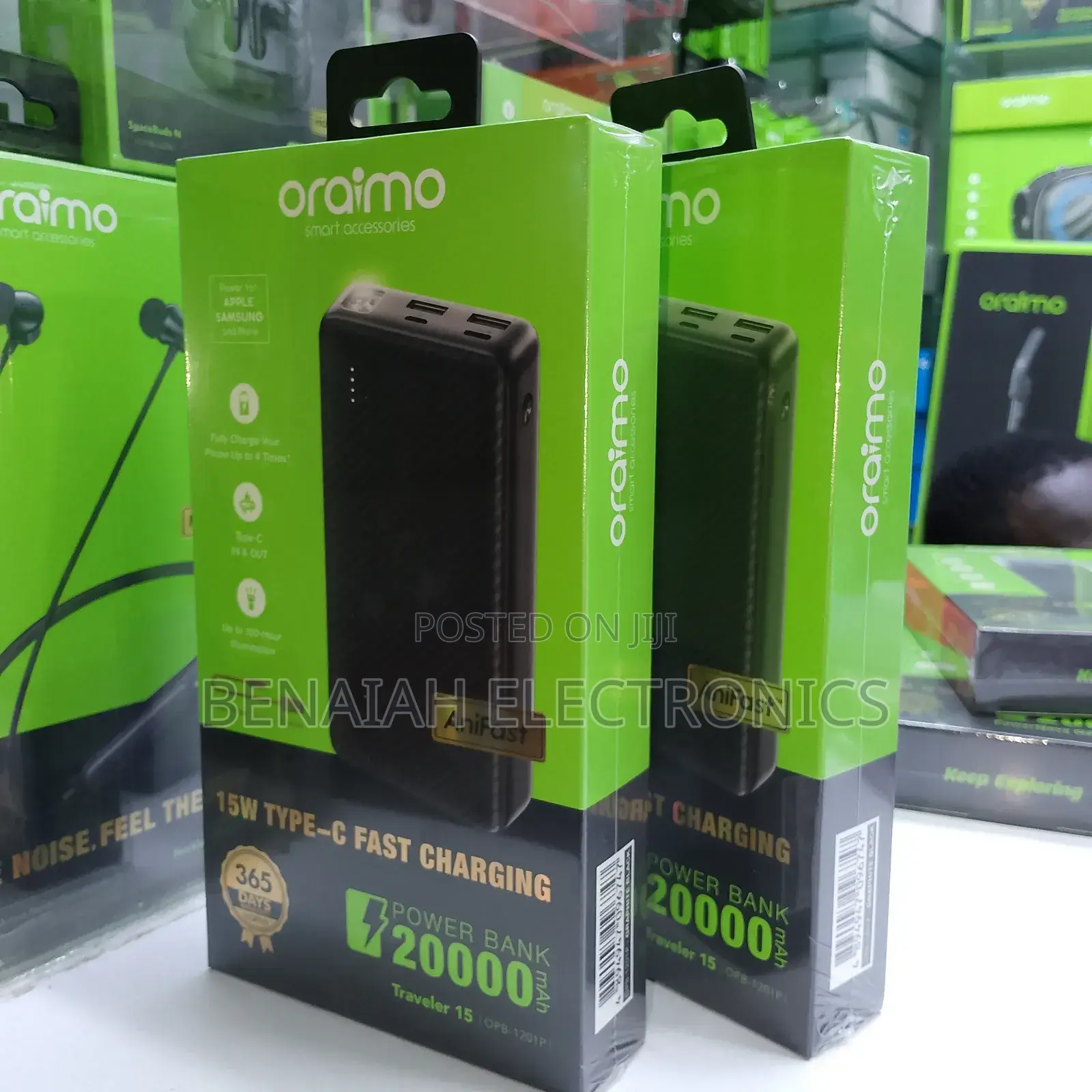 Oraimo Professional Powerbank 20000mah, 15watts Type C Fast Charging