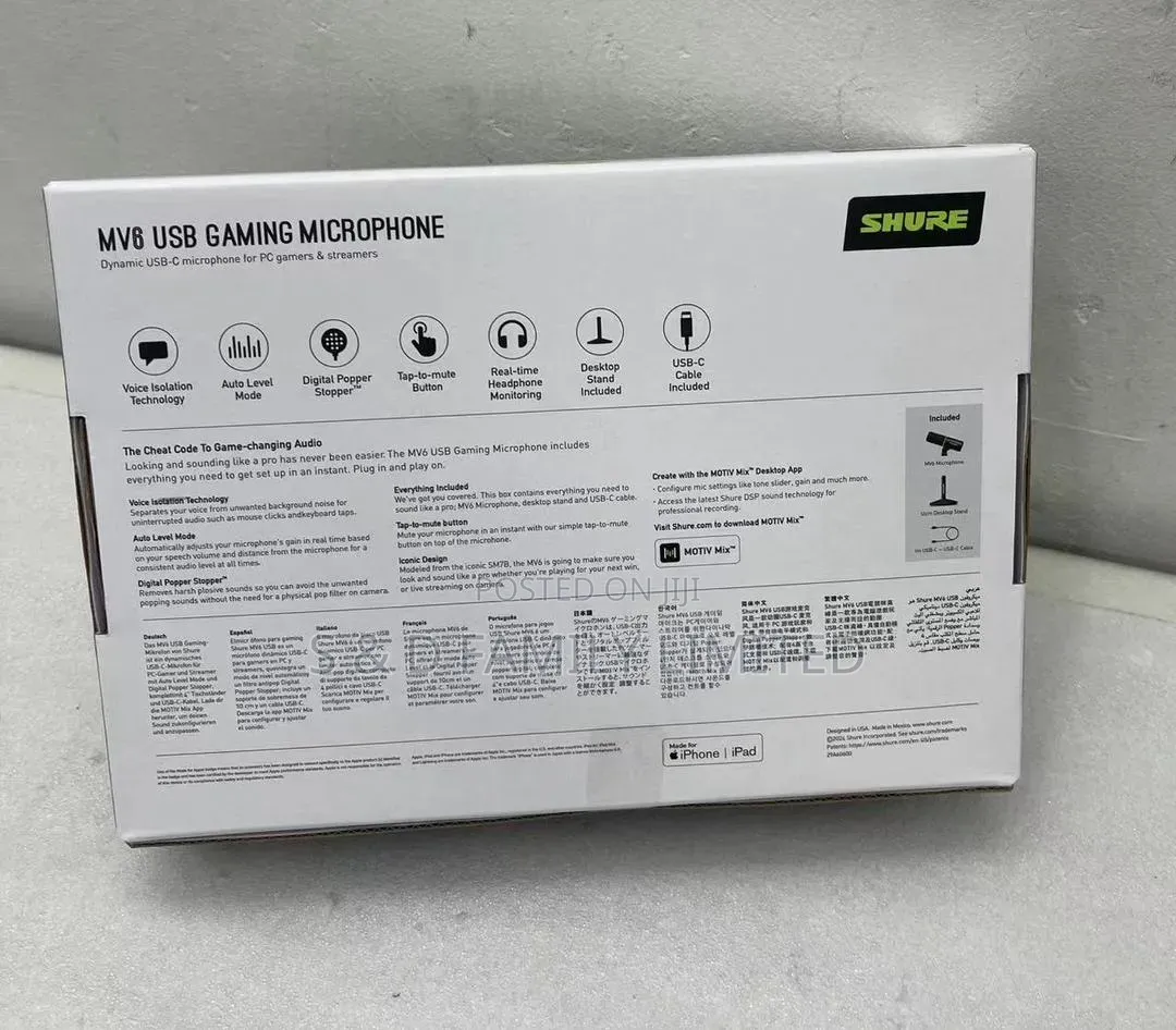 Shure Mv6 Usb Gaming Dynamic Microphone