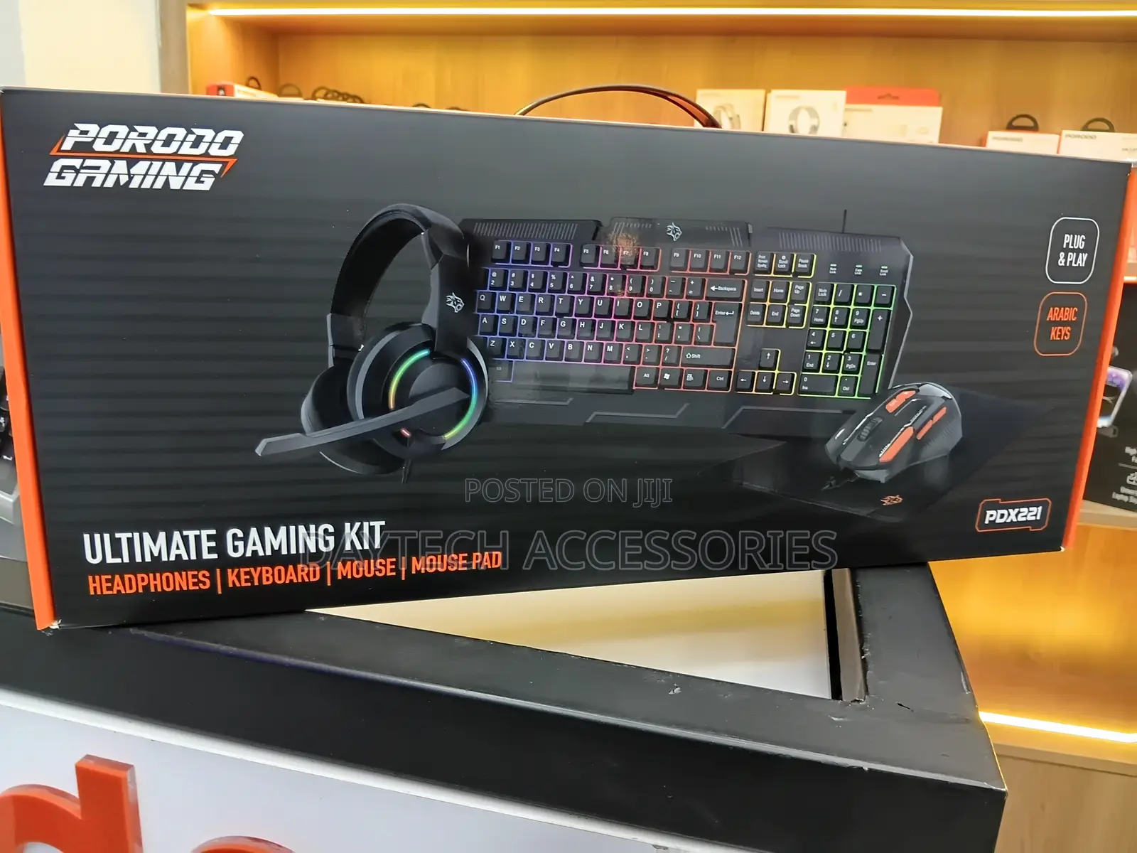 Porodo Gaming 4in1 Combo With Keyboard, Headphone, Mouse and Mouse Pad