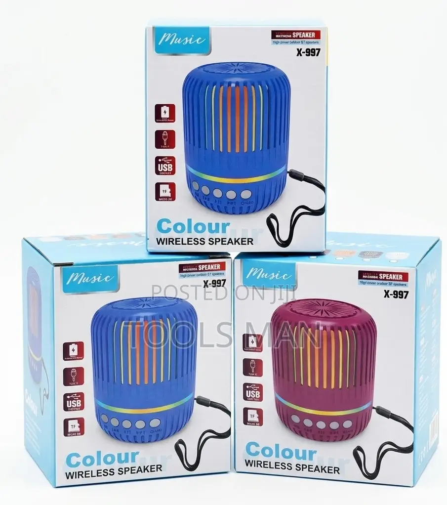 X-997 Colour Wireless Speaker: RGB Light, Fm Radio, Usb/Tf, Deep Bass