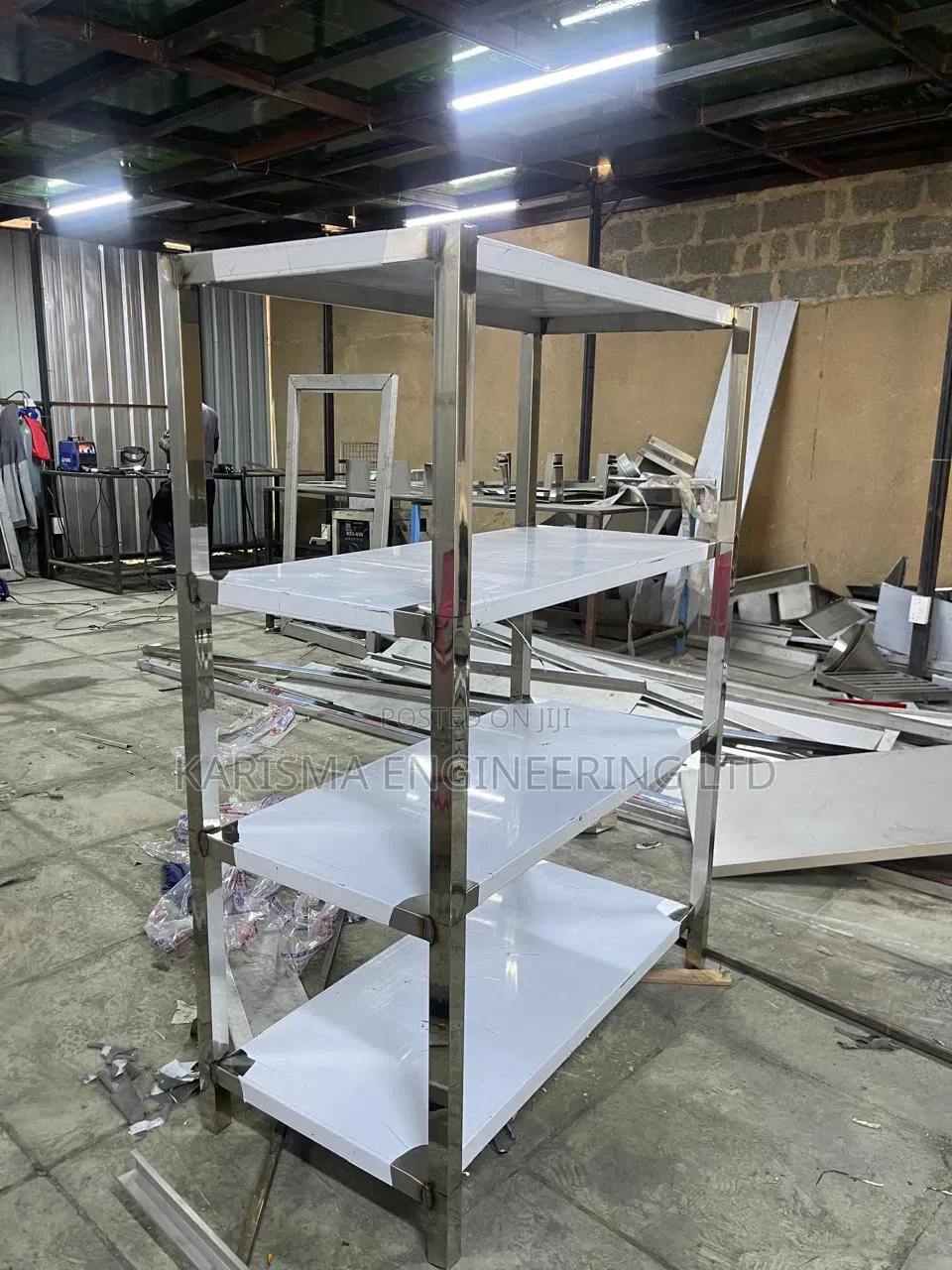4-tier Stainless Steel Industrial Kitchen Storage Rack