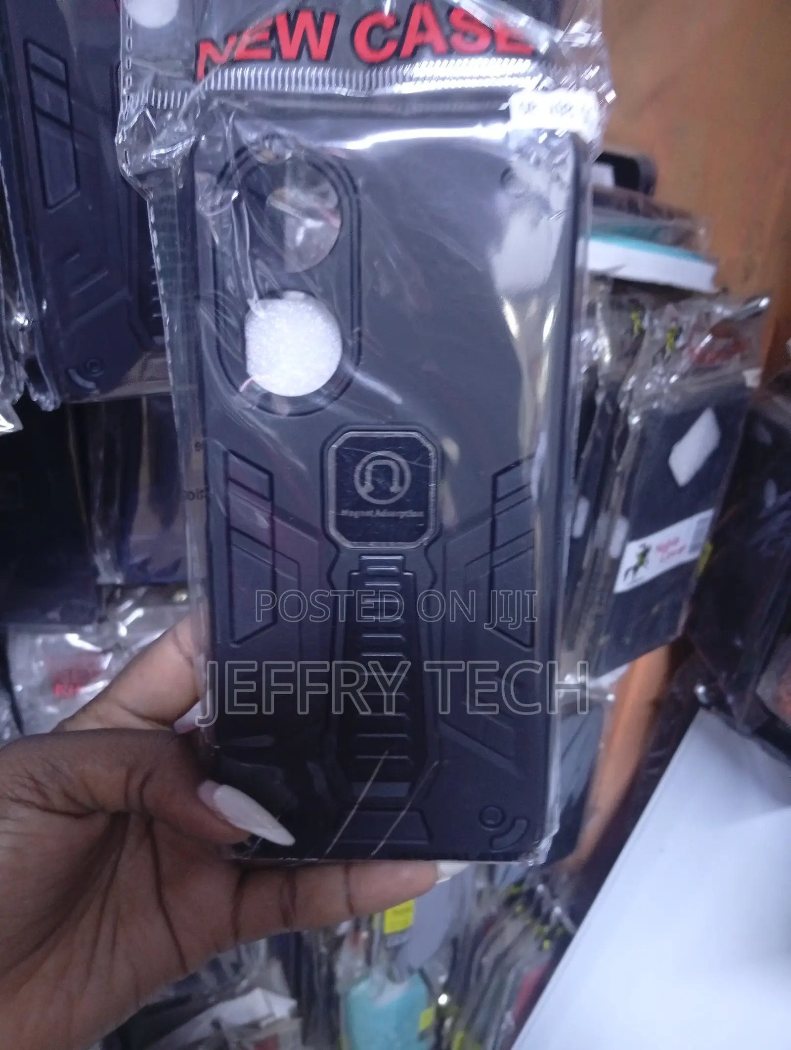 Samsung A10 or Oppo A58 Black Armor-Style Protective Phone Case