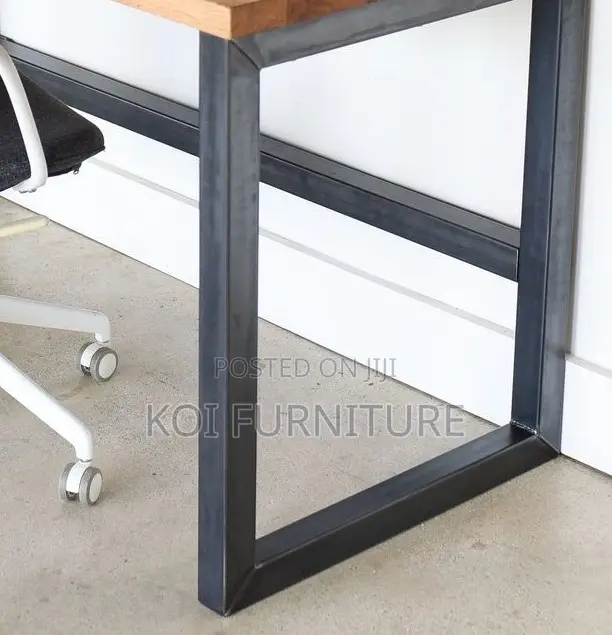 Office Table; 1200mm Home Office Table With Metallic Basement