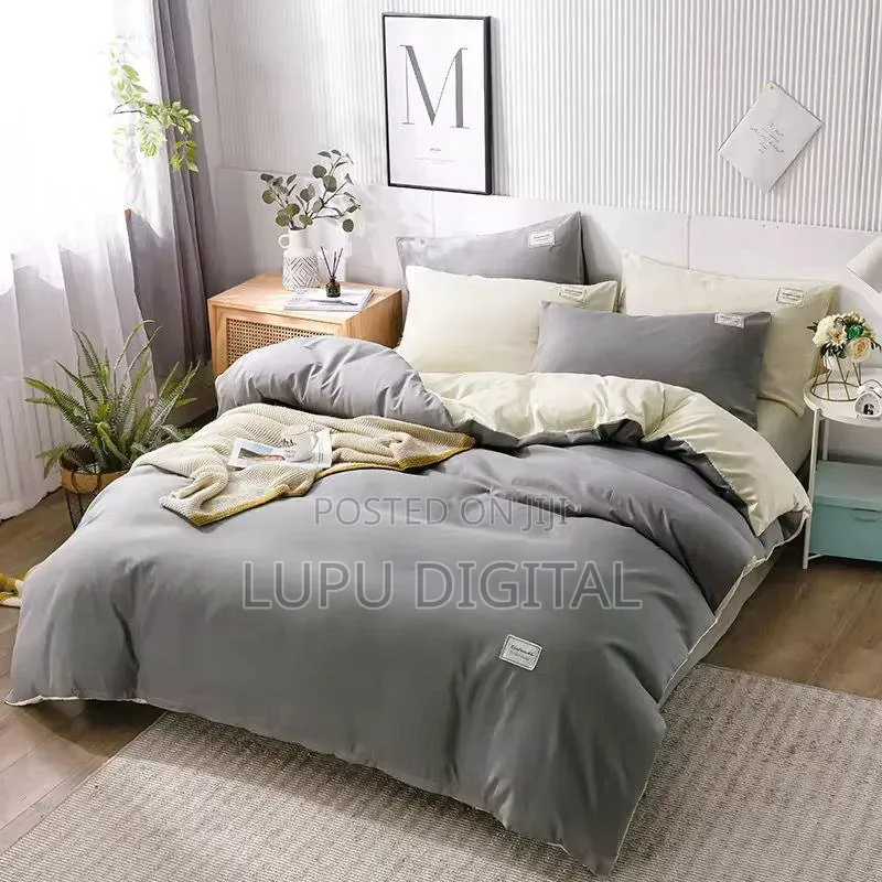 *Quality Plain Coloured, Double Sided Cotton Duvet Cover Set