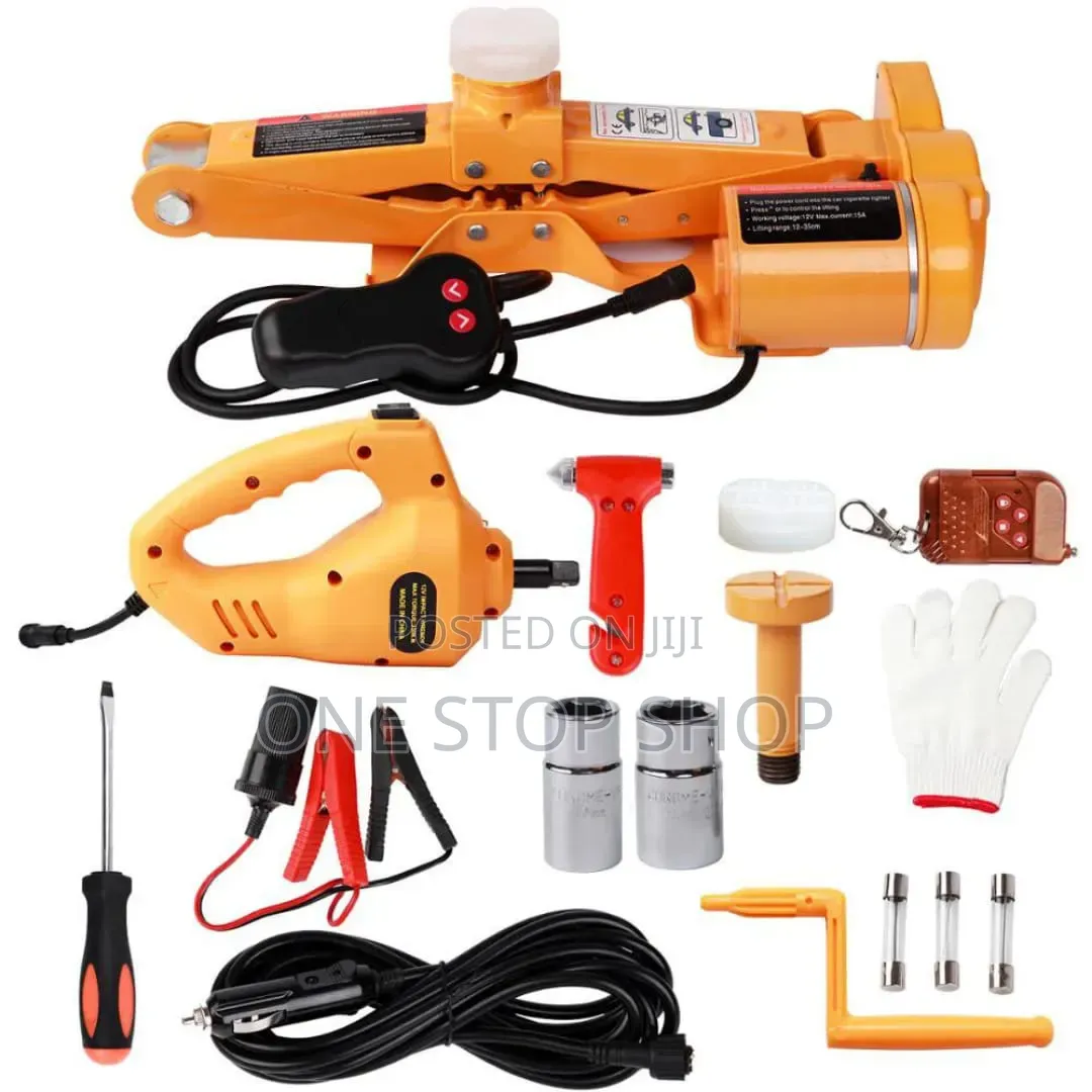 Electric 3ton Jack,Wrench,Inflator for Tire Change and Maintenance