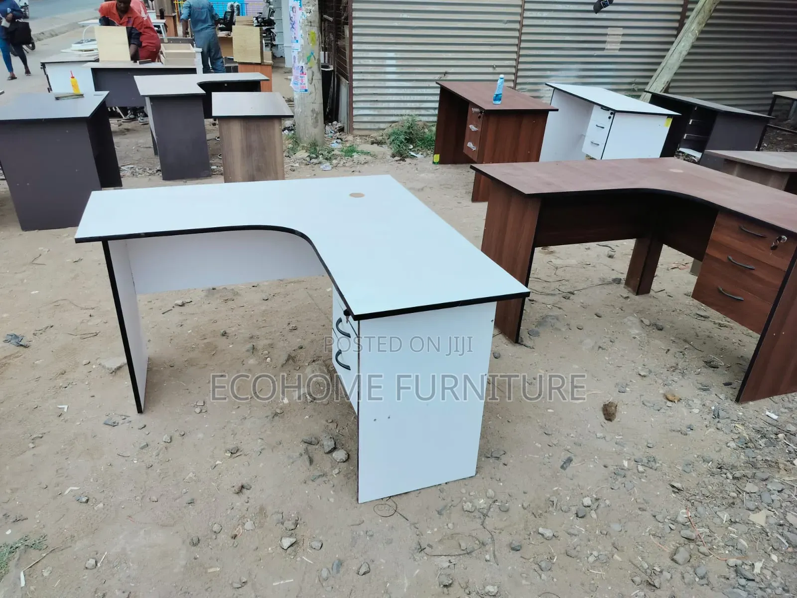 Luxury White L-Shape Study Desk