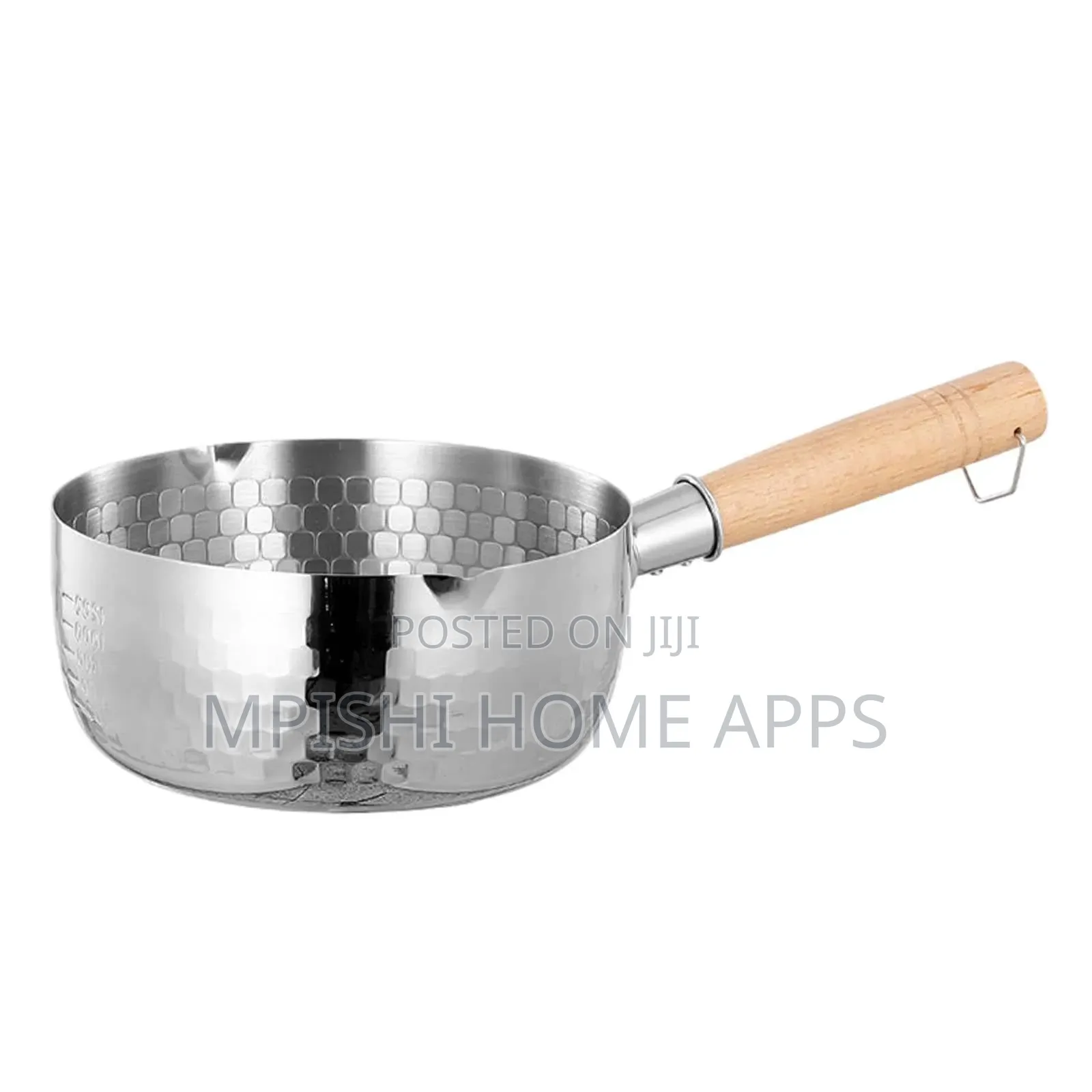 Stainless Steel Sufuria//Snow// Milk Cookware With Wooden Handle