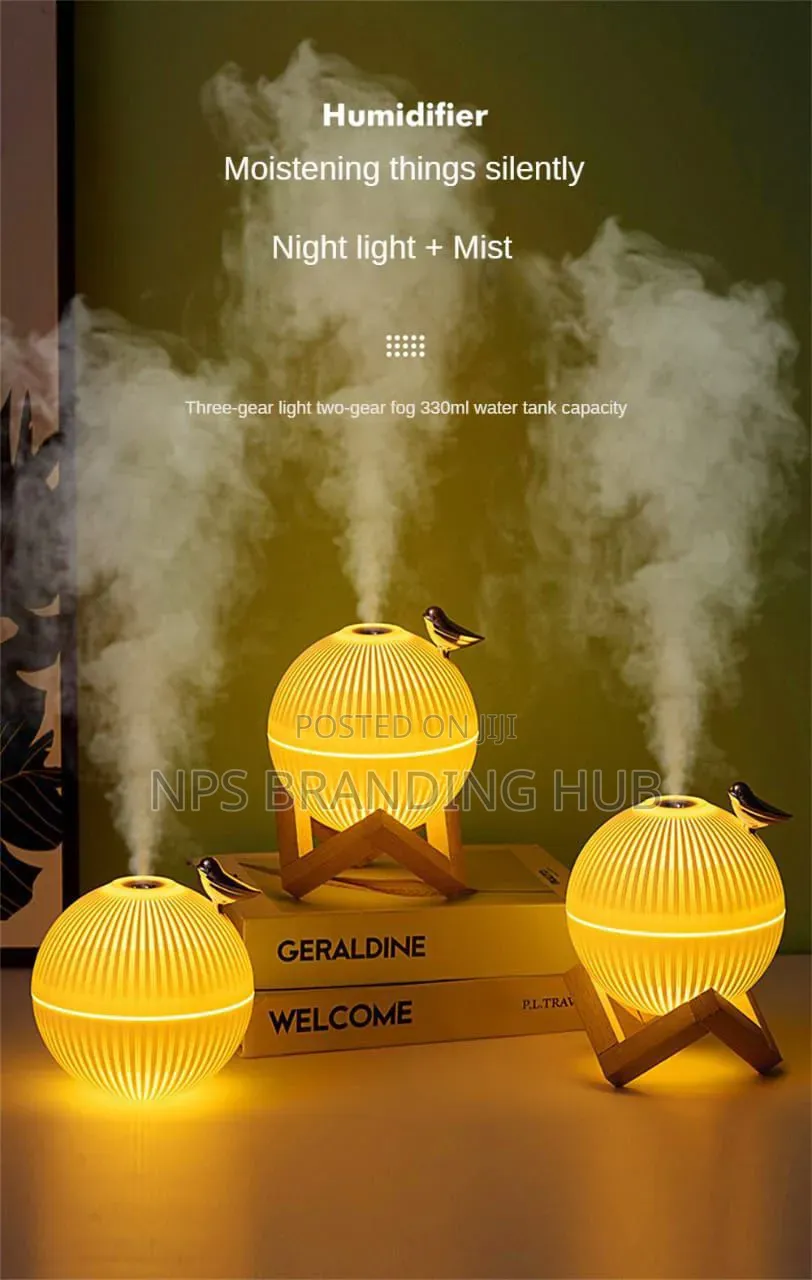 Lark Bird Ultrasonic Air Humidifier Diffuser With Wooden Stand 330ml