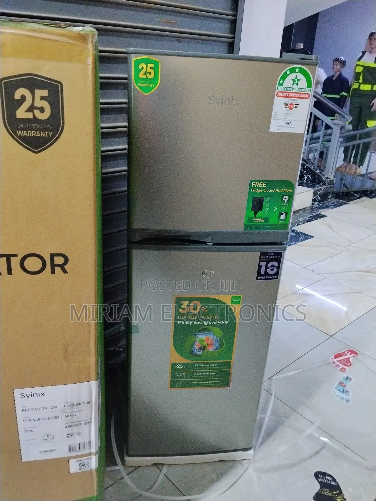 Syinix 137 Litres Double Door Fridge With 3 Star2 Year Warranty