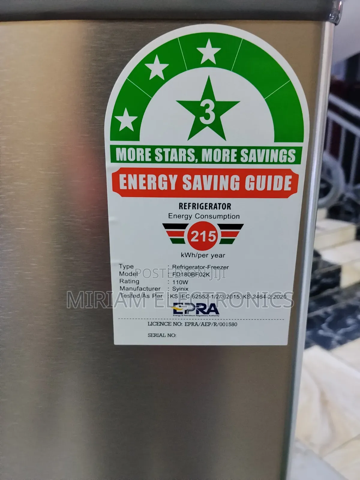 Syinix 137 Litres Double Door Fridge With 3 Star2 Year Warranty