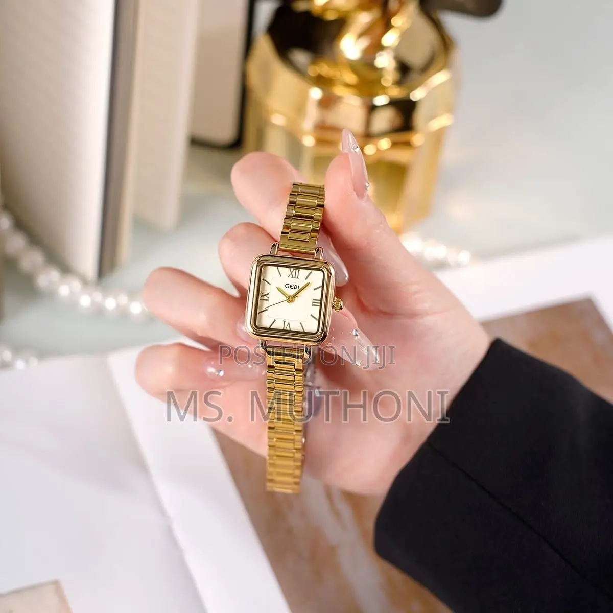 Gedi Luxury Square Dial Women's Quartz Wrist Watch 