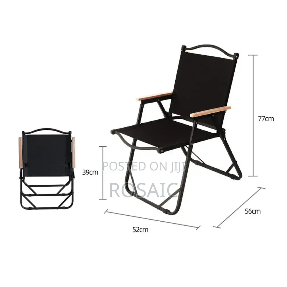 Strong Steel Frame Wood Arm Rest Foldable Outdoor Chai