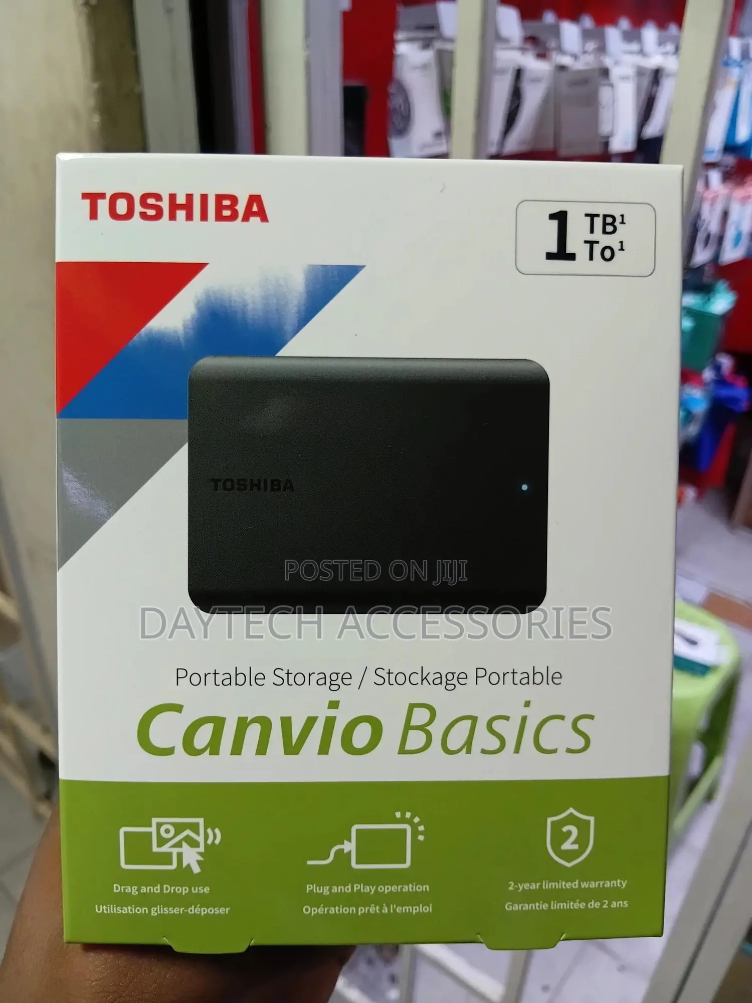 Toshiba Canvio Basics 1tb 2.5" External Hard Drive Usb 3.2 Black