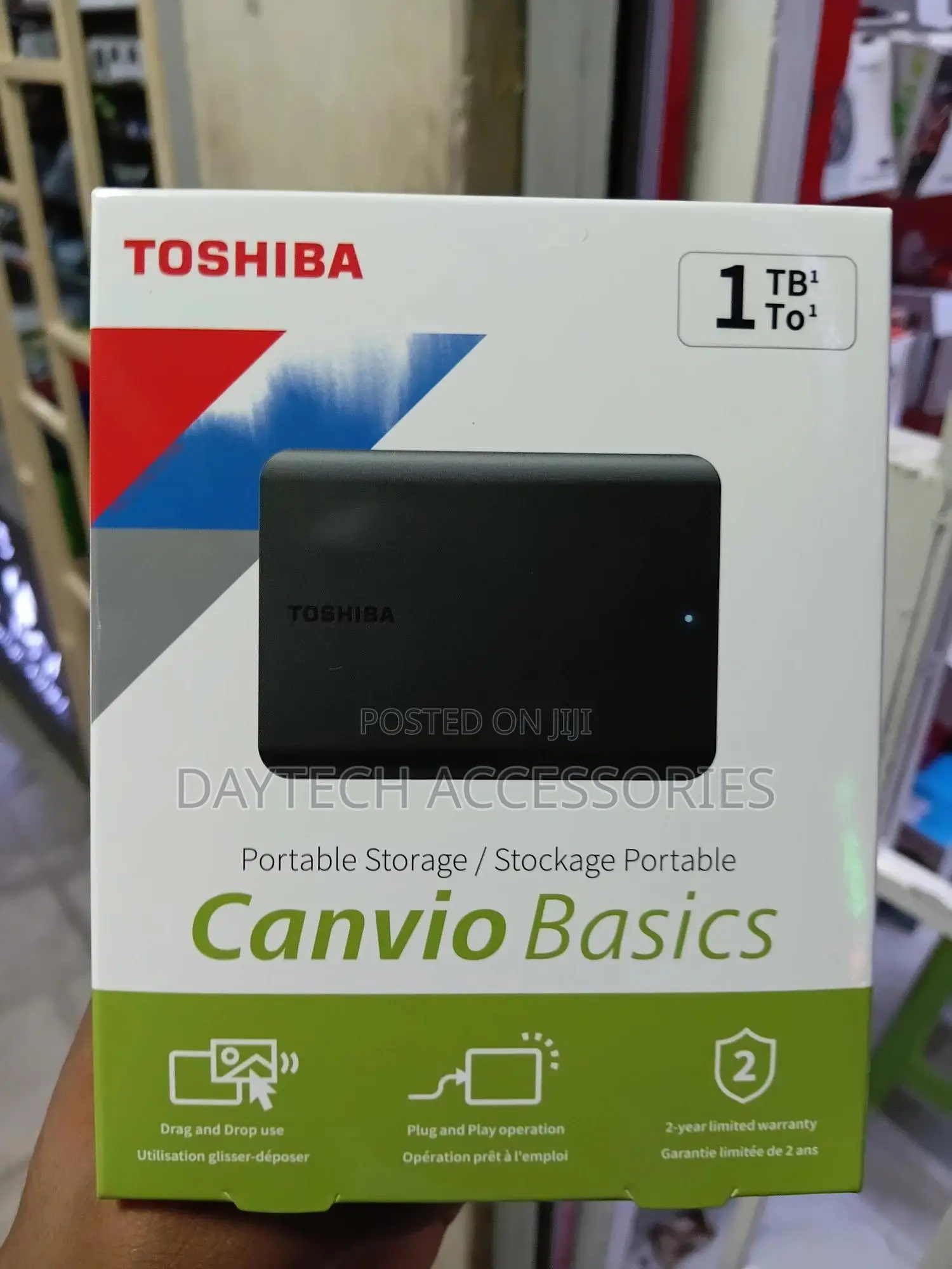 Toshiba Canvio Basics 1tb 2.5" External Hard Drive Usb 3.2 Black