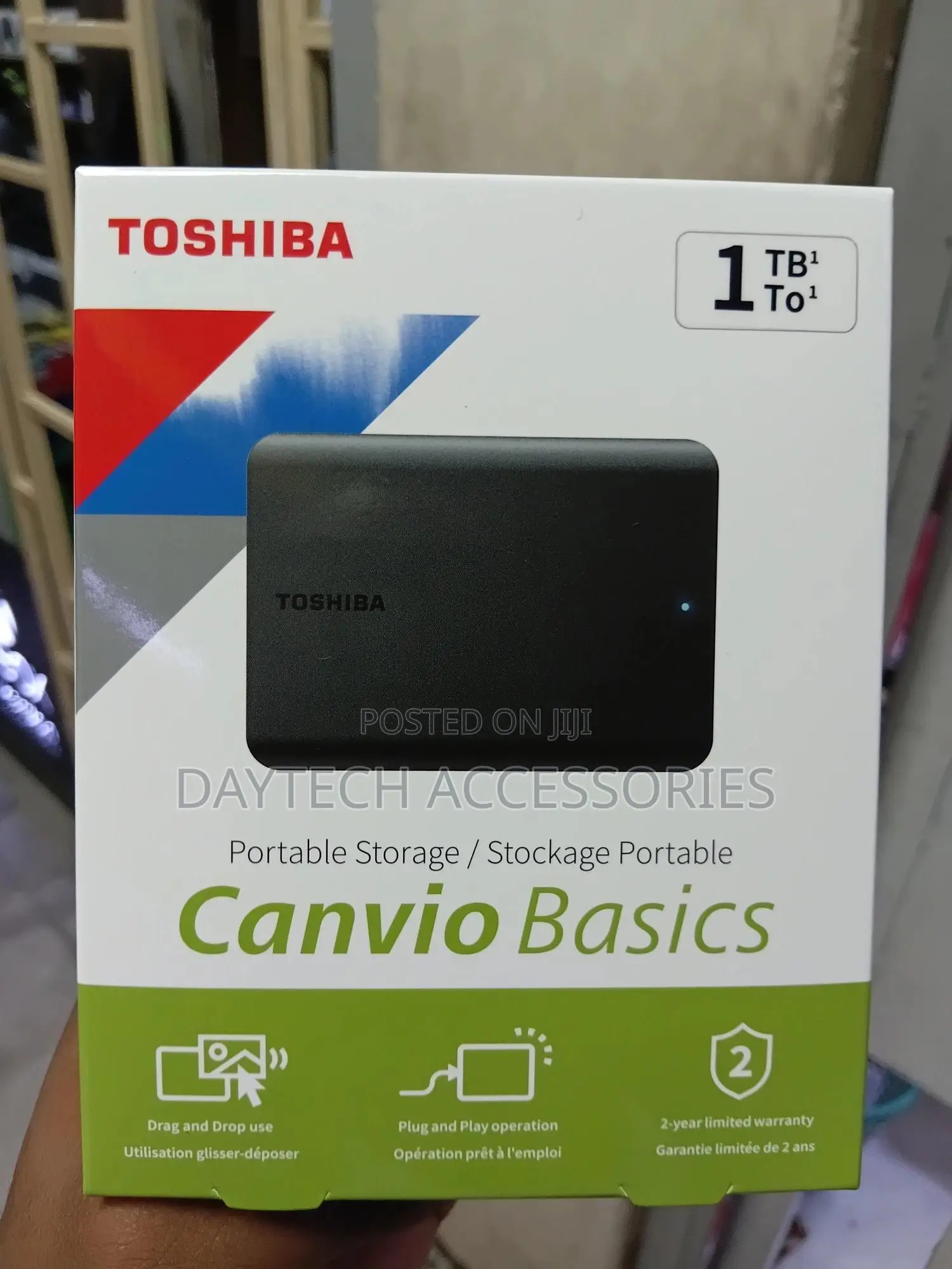 Toshiba Canvio Basics 1tb 2.5" External Hard Drive Usb 3.2 Black