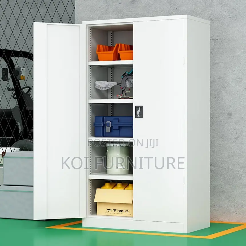 Office Desk; Durable Two Doored Cabinet With Sturdy Construct